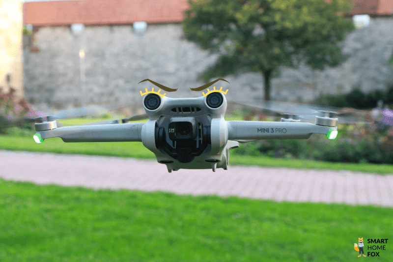 Die Sichtsensoren der DJI Mini 3 Pro sehen aus wie Augen.